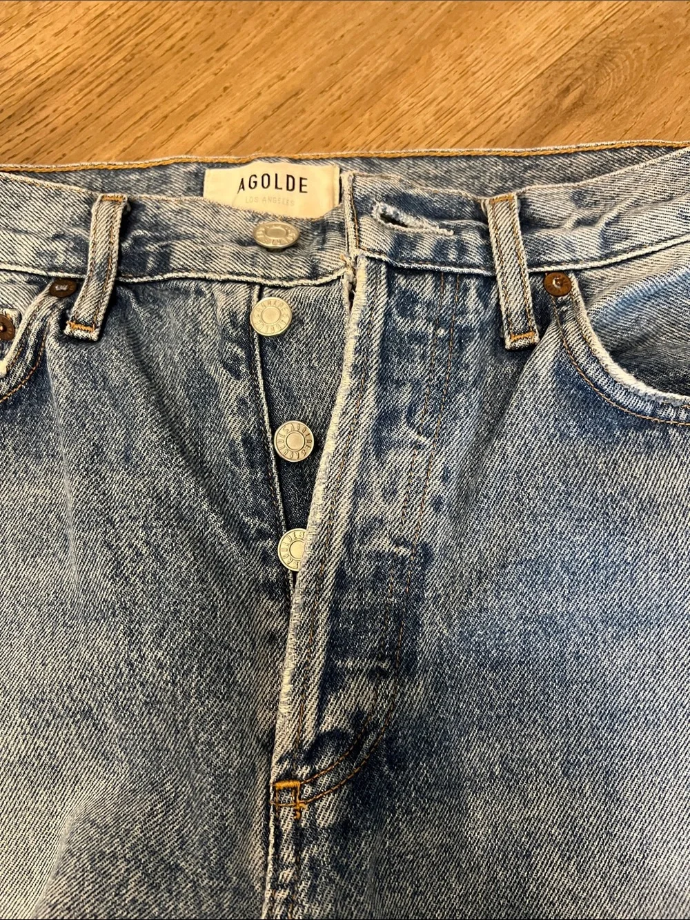 Agolde Riley High Rise Straight Crop 100% Organic Cotton Womens 25